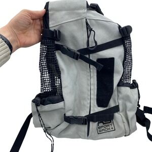 K9 Sport Sack Small Dog Carrier Backpack Gray Black Adjustable Mesh Vent Hiking